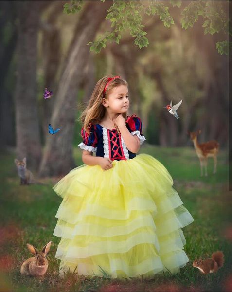 

dresses for girls dress children halloween costume kids party dresses for girls snow white princess dress princess dress, Red;yellow