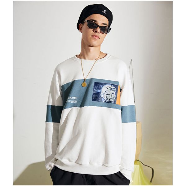 

brand sweater men's 2019 autumn new designer astronauts printed hoodies luxury loose pullover hoodies asian size, Black