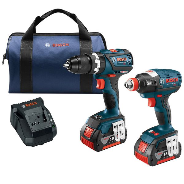 

Bo ch clpk251 181 18 volt 4 0ah 2 tool impact driver and hammer drill combo kit