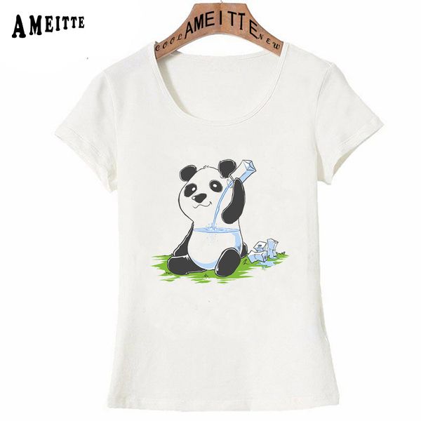 

new summer cute women t-shirt panda in my fillings print t-shirt fashion cool girl funny animal design woman casual tees, White