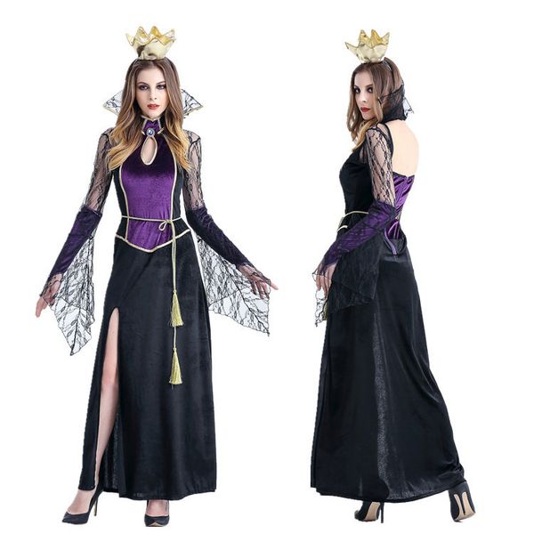 

костюмы делюкс женщин royal queen elite костюм женщины halloween vampire партии длинные платья сказочные костюмы, Silver