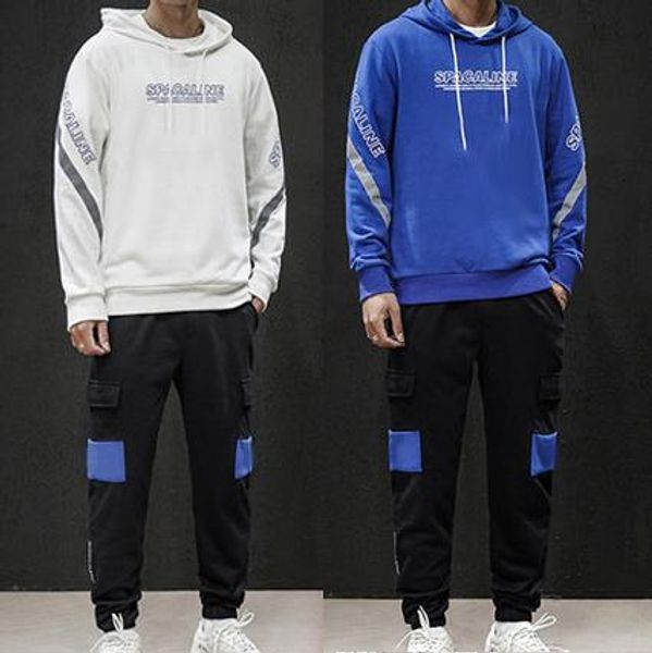 

2020 new mens women tracksuits long sleeve hooded jackets+pants suits 2 pieces set hiphop designer brand sports active running casual gym, Gray