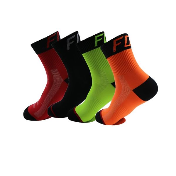 

women men sport cycling running socks breathable outdoor camping hiking basketball socks calcetines deportivos 37-43, Black