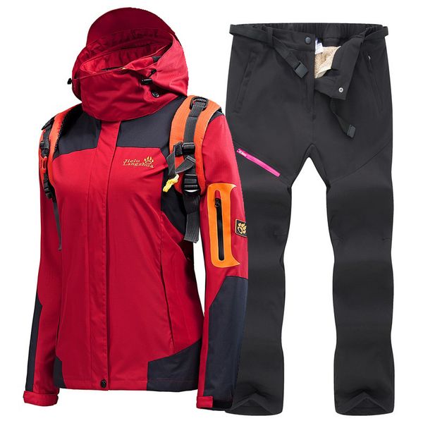 

women's ski suit ski jacket pants thicken warm waterproof windproof skiing and snowboard suits women's winter suit