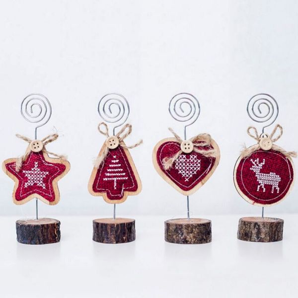 

durable business card holder creative wooden wrought iron note clip christmas p clip decoration