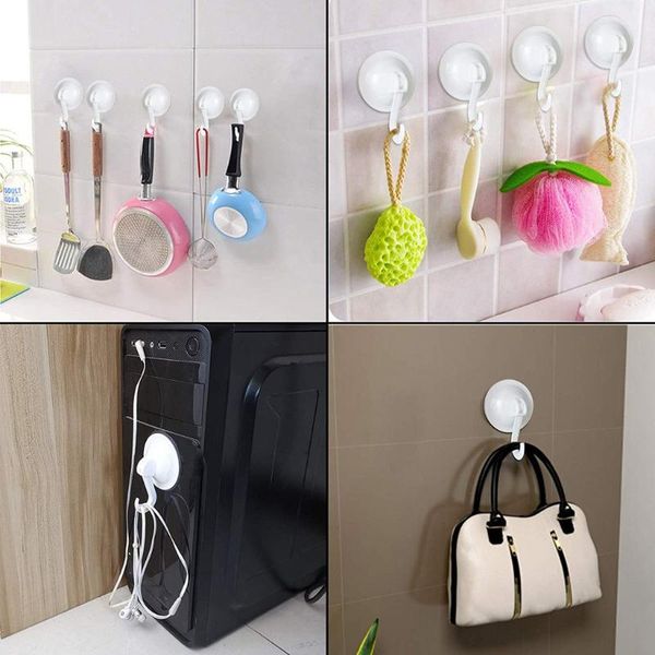 

4pcs seamless wall hanger for key clothes cap removable bathroom kitchen wall strong suction cup hook hanger vacuum sucker