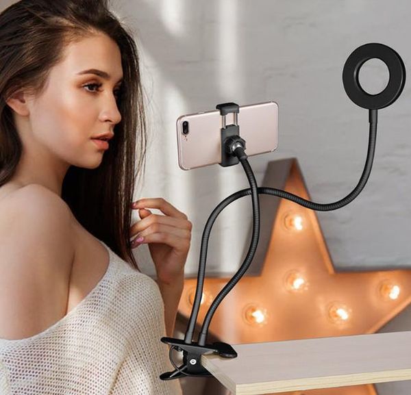 

p studio selfie led ring light with cell phone mobile holder live stream makeup pgraphy camera lamp