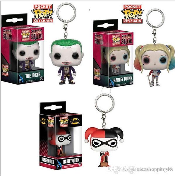 

good sale funko pocket pop keychain - the joker suicide squad vinyl figure keyring with box toy gift good quality t556