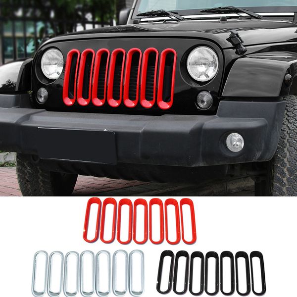 

abs front grille insect ring without mesh grille decorative trim for jeep wrangler jk 2007-2017 auto exterior accessories