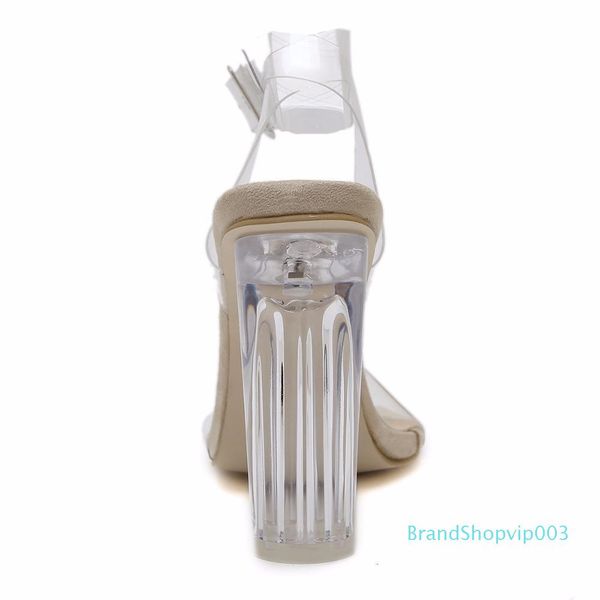 

dals pvc clear heels shoes mrs ankle strap plexiglas high heels shoes plus size 9  11 y19070603, Black