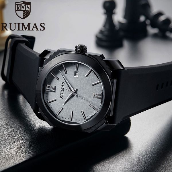

2020 ruimas watches men luxury brand quartz watch fashion chronograph watch reloj hombre sport clock male hour relogio masculino, Slivery;brown