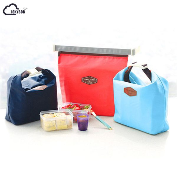 

iskybob new cooler bag folding insulation large meal package lunch picnic bag insulation thermal insulated waterproof, Blue;pink