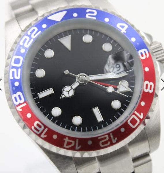 

gmt men watches blue red ceramic bezel mechanical president stainless steel automatic 2813 watch sports self-wind luminous wristwatches, Slivery;brown