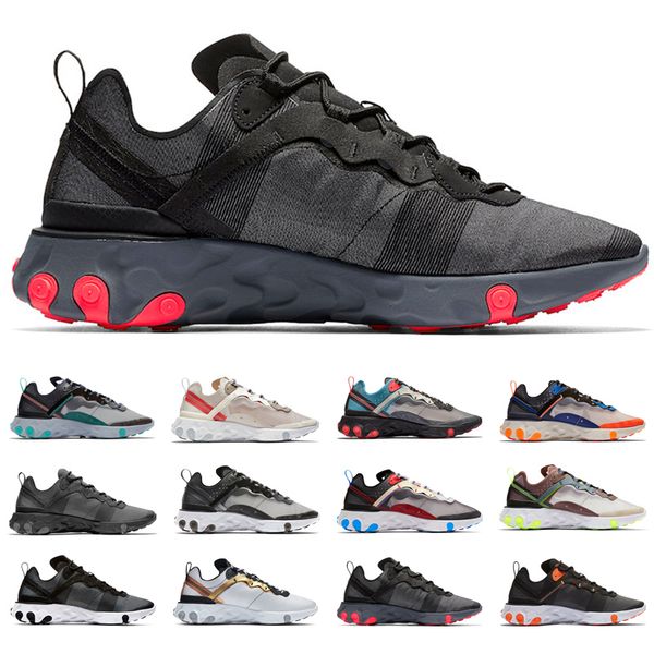 

react element 55 87 running shoes for men women white black blue desert sand mens designer breathable sports sneakers size 36-45