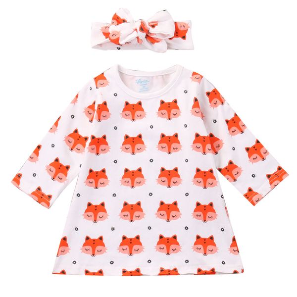 

Newborn Baby Girls Clothing Tops Long Sleeve Cotton Blouse Headband Cute Animals Outfits 2pcs Clothing Set Baby Girl