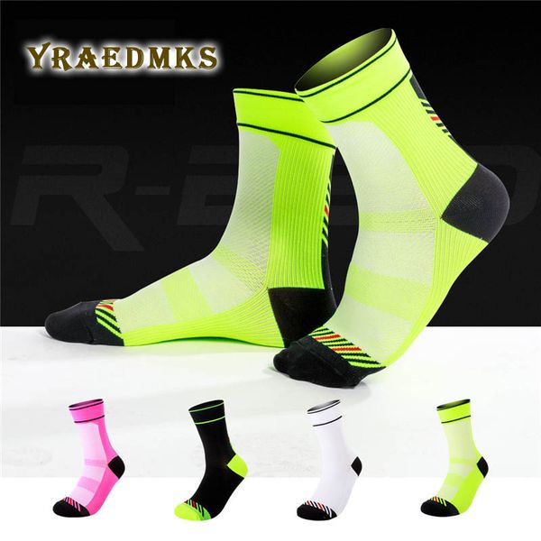 

new professional cycling socks mtb moisture wicking compression socks riding running sport for men and women, Black