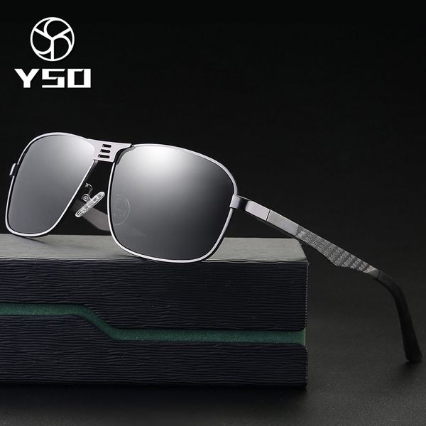 

yso men sunglasses vintage polarized uv400 aluminium frame tac lens sun glasses sunglasses men square accessories for 3001, White;black