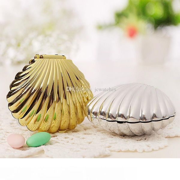 

gold silver shell shaped candy box wedding gift box kids birthday party baby shower decoration