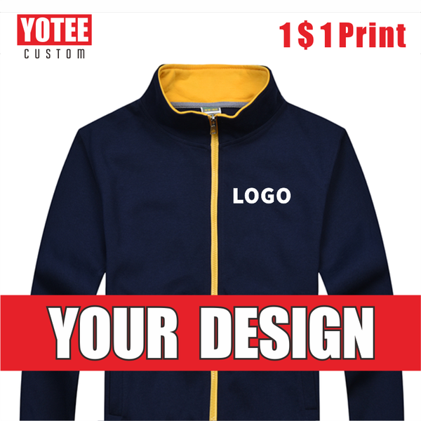 

yotee autumn and winter casual high-quality stand-up collar zipper jacket group custom logo custom men and women jacket, Black;brown