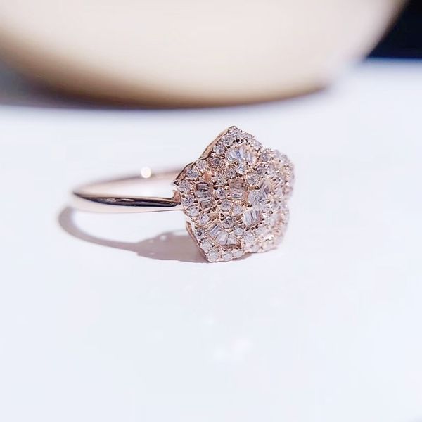

aeaw 0.23 diamond flower design engagement 18k white gold luxury diamond wedding ring, Golden;silver