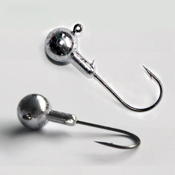 

5pcs carbon steel jig head lead head hook 1.5g 3.5g 5g barbed fishing hook carp fishing hamecons fh43