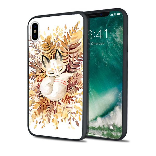 

capa luxury beautiful gold fox phone case for iphone 11 pro xs max xr 8 7 6s plus 5s se 5 case black soft silicone tpu cover.