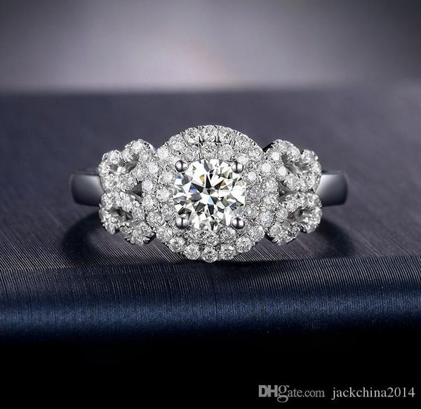 

victoria wieck round cut stunning jewelry 925 sterling silver white sapphire simulated diamond gemstones wedding band flower ring size 5-11, Slivery;golden