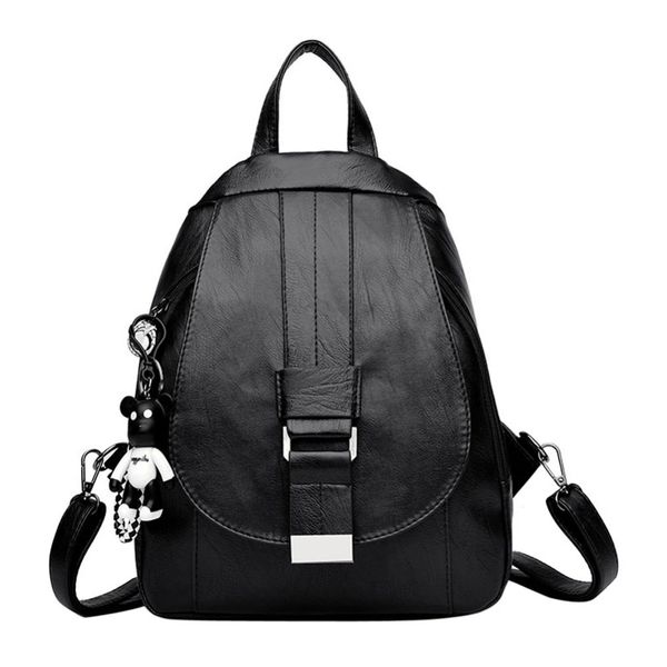 

women leather backpack female fashion bag ladies softback character embossing backpacks for teenage girls zipper daypack