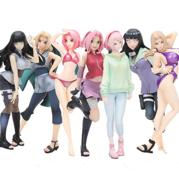 

anime naruto girls figure toy naruto tsunade hyuuga hinata sakura haruno action figure pvc new collection figures toys y200421
