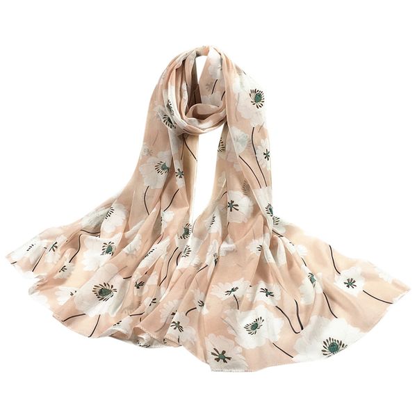 

женская мода шарфы soft обертывания мягкий листьев цветочные printed шифон дамы шаль wrap шарф дышащий шарфы шали обруча #z