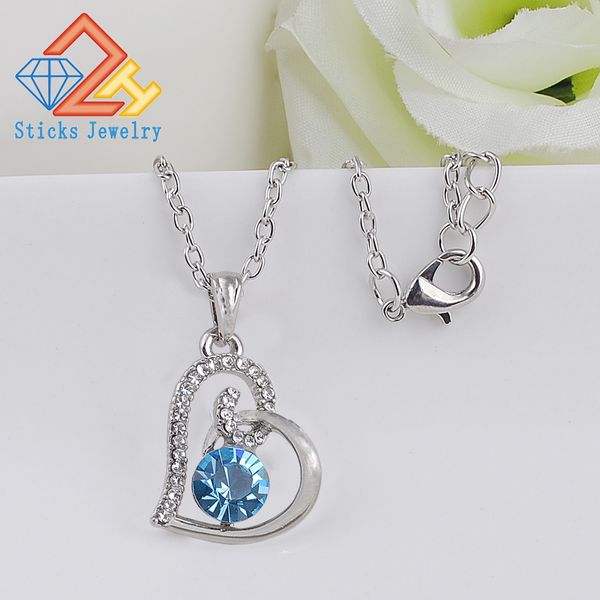 

"sweet heart" heart pendant necklace crystals luxury gift for women, Silver