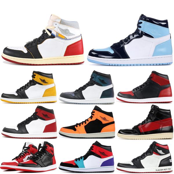 

1 1s Basketball Shoes Mens Trainer Ying Yang Pack Top 3 UNC Union Bred Toe COUTURE Pine Green Shadow Bred Black Toe Banned