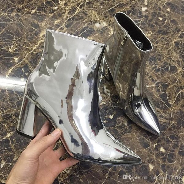 ladies silver ankle boots