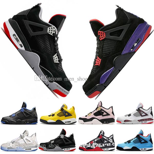 

2019 new bred 4 4s what the cactus jack laser wings mens basketball shoes denim blue pale citron men sports designer sneakers eur 36-47