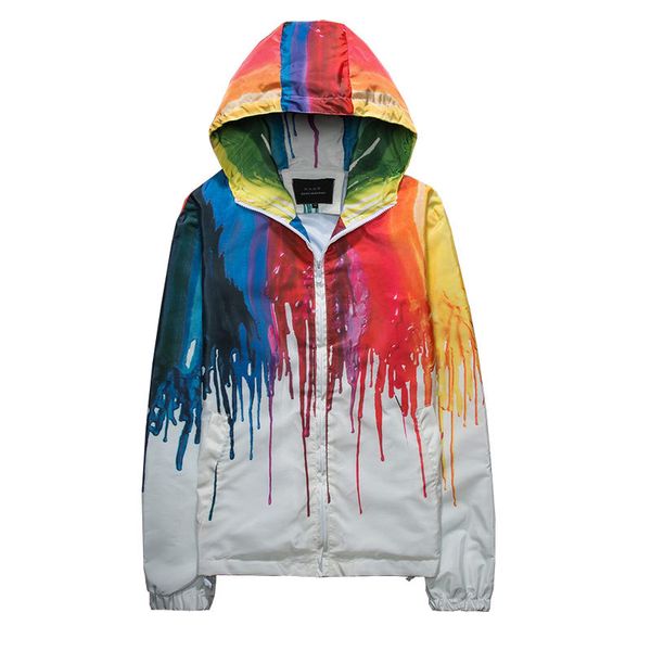 

spring autumn mens casual creative print hoodie jacket men waterproof clothes men's windbreaker coat, Black;brown