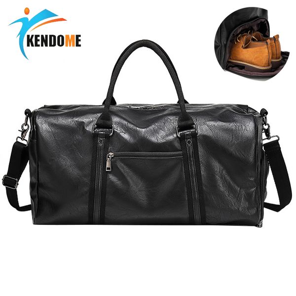 

men fitness travel bag gym outdoor sports training bags large pu handbag women's tote wet and dry separation travel duffle bag