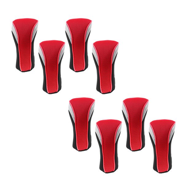 

8pcs golf club head cover headcovers with interchangeable number tags red