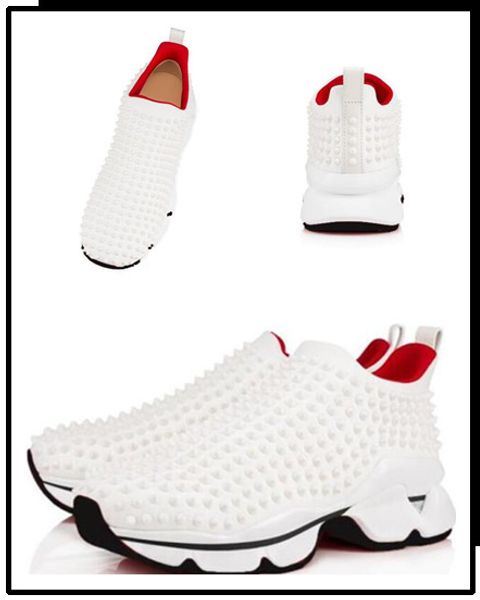 

black krystal spike sock donna flat mens red bottoms shoes womens rivet spiky sock junior spikes flat shoes 0