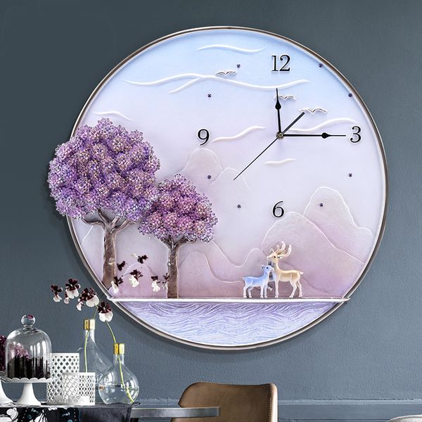 

three-dimensional embossed home wall clock modern design beautiful atmosphere 3d clock living room decoration quartz round