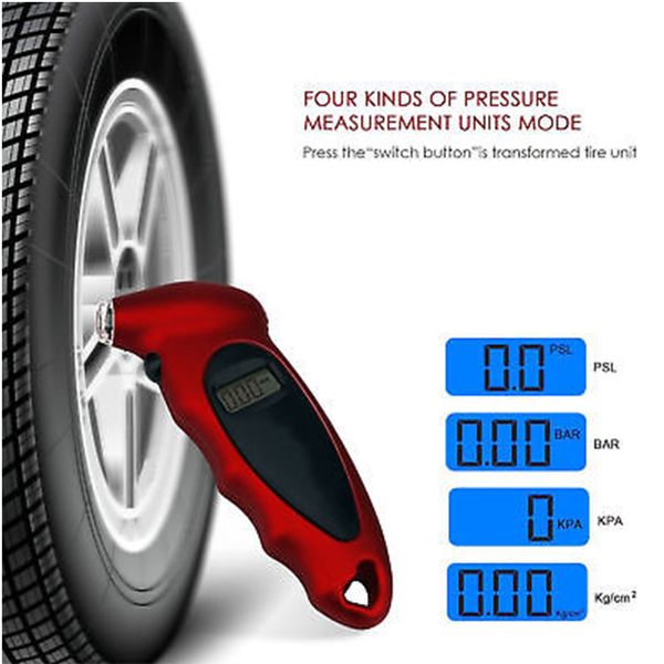 

new digital tire pressure gauge lcd backlight auto car motorcycle tire gauge air monitor barometer tyre tester meter
