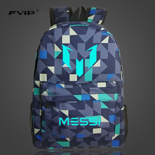 

fvip подростков backpacschool сумка логотип месси рюкзак мешок мужчин путешествия для мальчиков подарок детям опо эсколар стипендий "больза