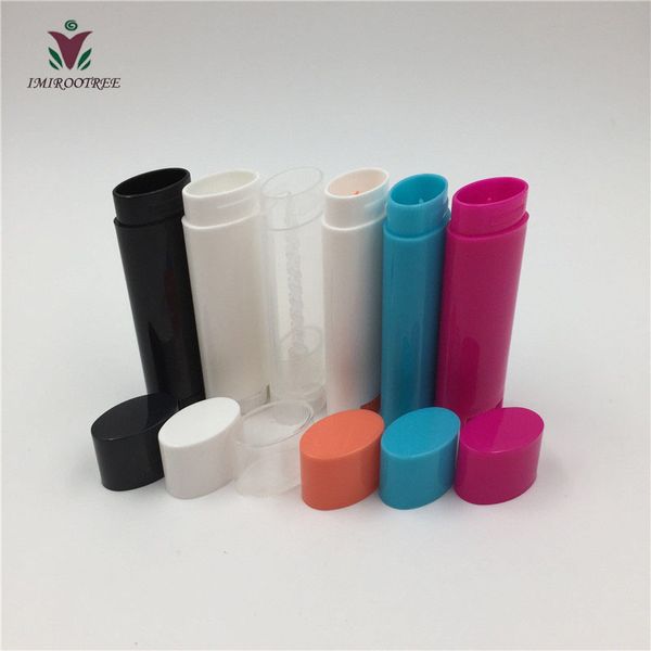 1000pcs / lot 5ml Oval Plastic 5g apartamento vazio Lip Balm Tubes Desodorante Containers