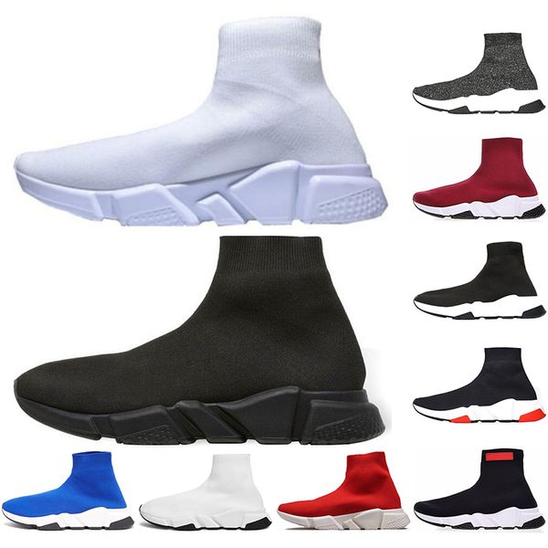 

with socks 2019 speed trainer black designer sneakers men women black red casual shoes fashion socks sneaker boots 36-45