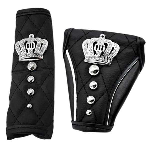 

car accessories diamond crown gear cover hand brake cover block manual automatic gear shift protective case