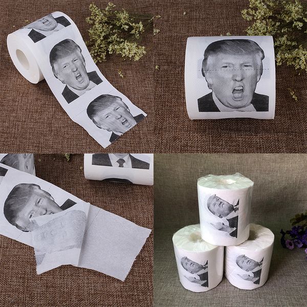 

donald trump toilet paper roll president toilet paper roll fashion funny humour novel gag gift napkins dhl wx9-1445