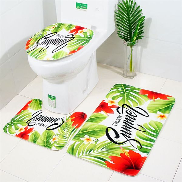 

new bath mats bathroom 3pcs patterns suction grip non-slip bathroom mat carpet doormats home decoration accessories 30