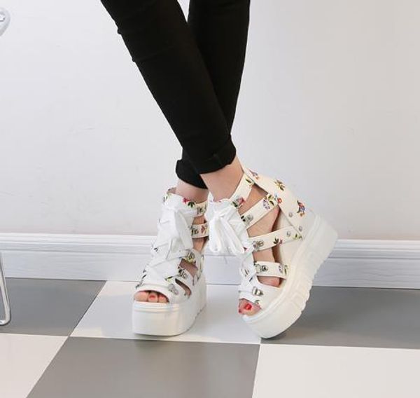 Sıcak Satış-r Yeni Moda Platformu Sandalet takozları Kalın Alt Casual Kadın Ayakkabı Yüksek Topuklar Sandalias