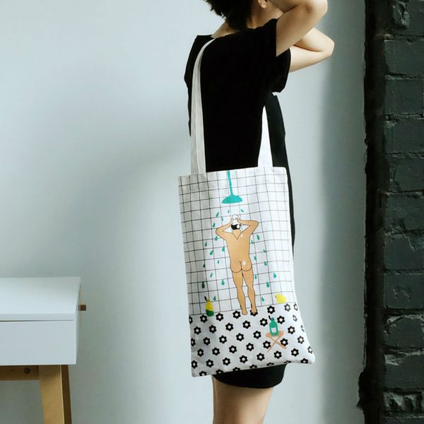 

2015 yizi canvas shoulder bag in room series (fun kik) 4colors&designs available