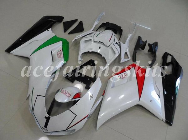 

4 gifts new abs motorcycle full fairings set fit for ducati 848 1098 1198 1098s 1098r evo 2007 2008 2009 2010 2011 2012 custom white