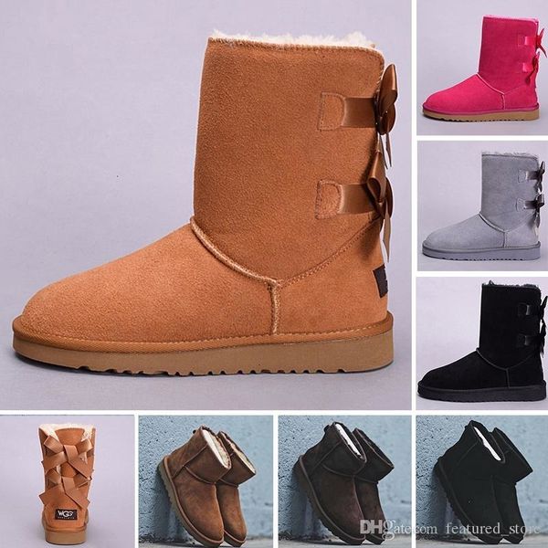 

wgg leather snow winter boots women australia classic boots black grey chestnut navy blue coffee women boots size 36-41